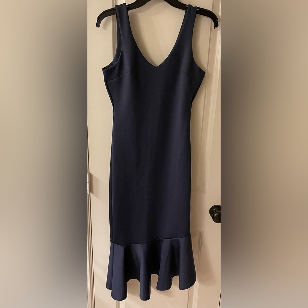 Carbon38 Blue Sleeveless Scoop Neck Sheath Midi Dress - Picture 2 of 6